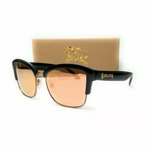 Burberry Women's Black and Rose Gold Sunglasses!